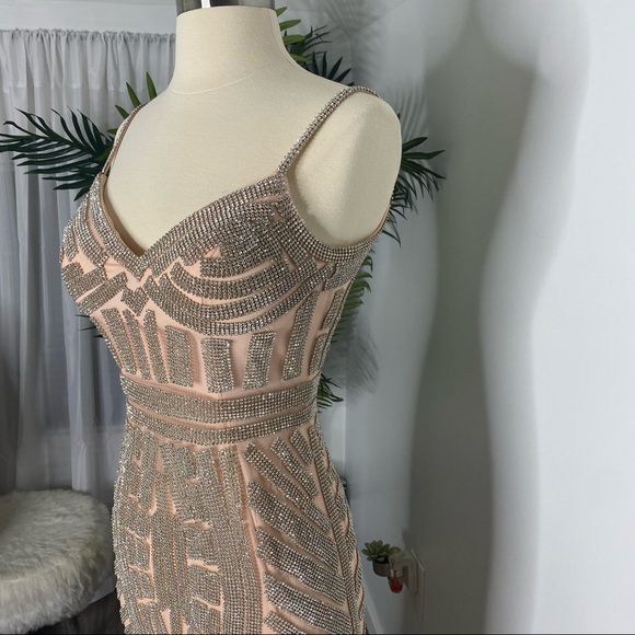 Diamond Nude Prom Dress - Picture 5 of 13